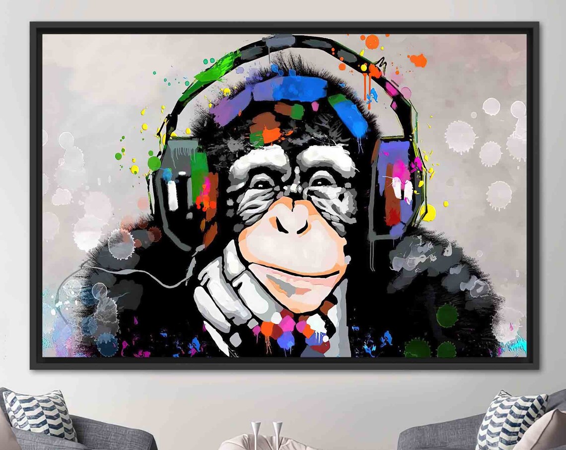Thinking Monkey Art Print, Abstract Decor