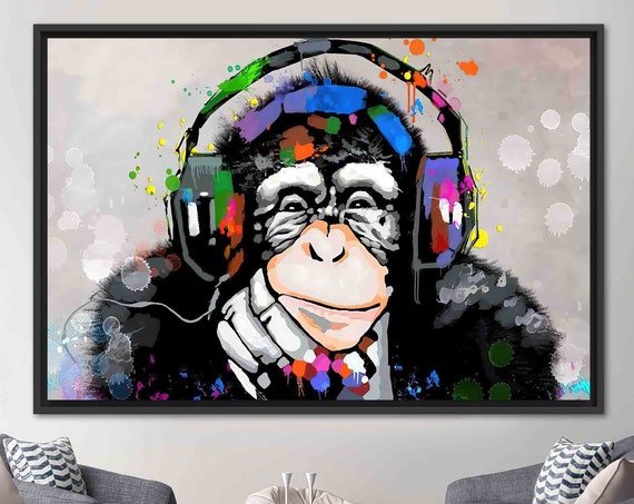 Thinking Monkey Art Print, Abstract Decor