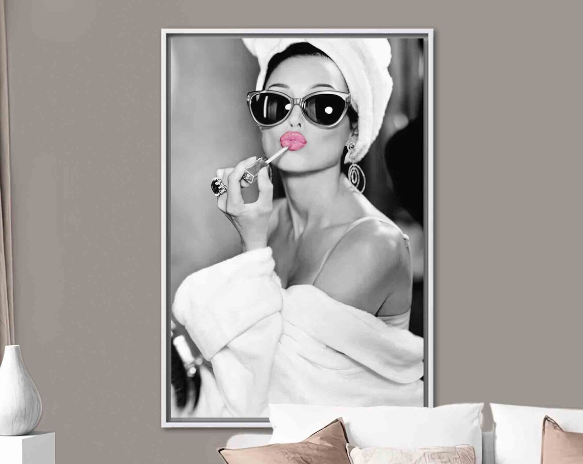 Audrey Hepburn Abstract Modern Makeup Art Print