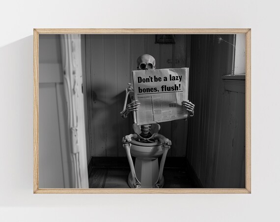 Funny Halloween Bathroom Art Print