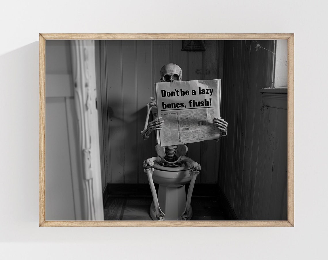 Funny Halloween Bathroom Art Print
