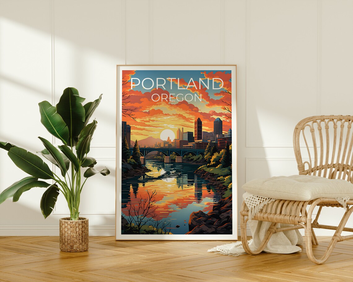 Portland Travel Poster, Oregon City Wall Art Print - Image 3