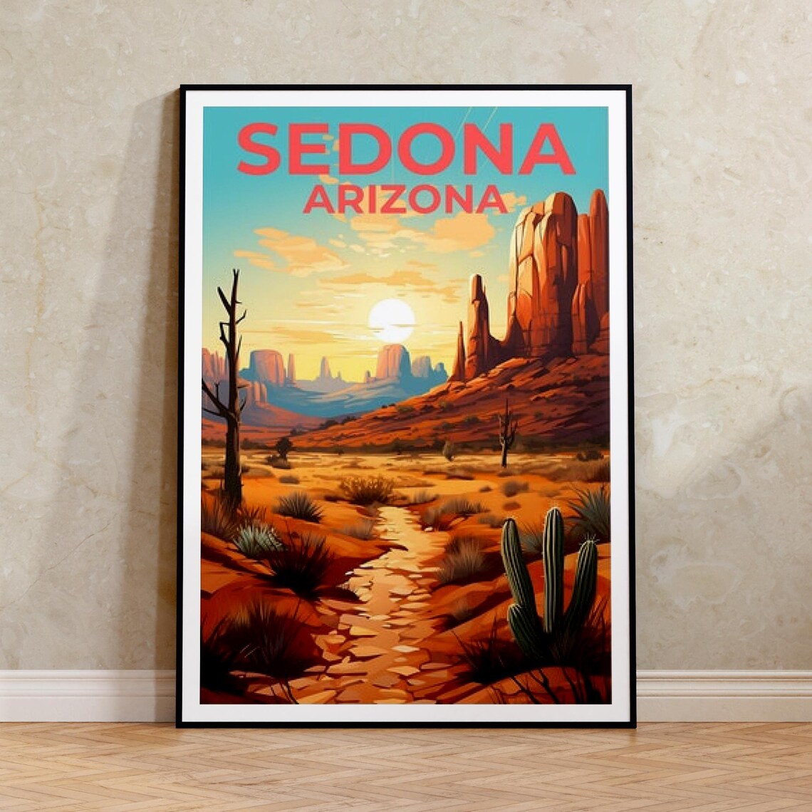 Sedona Travel Poster, Arizona Landscape Art Print