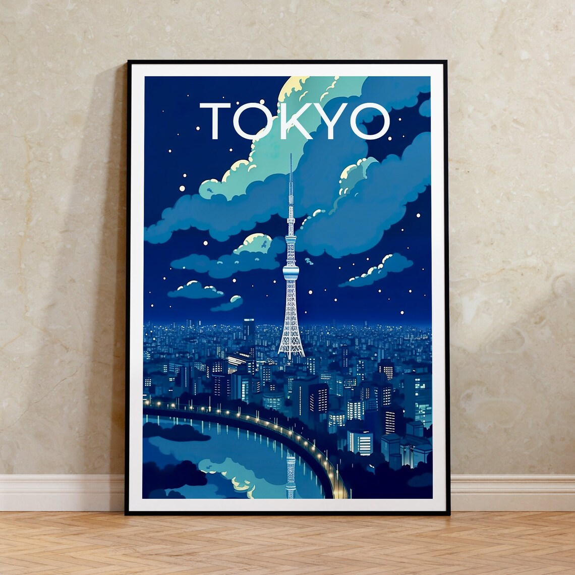 Tokyo Skytree Travel Poster, Japan Office Art