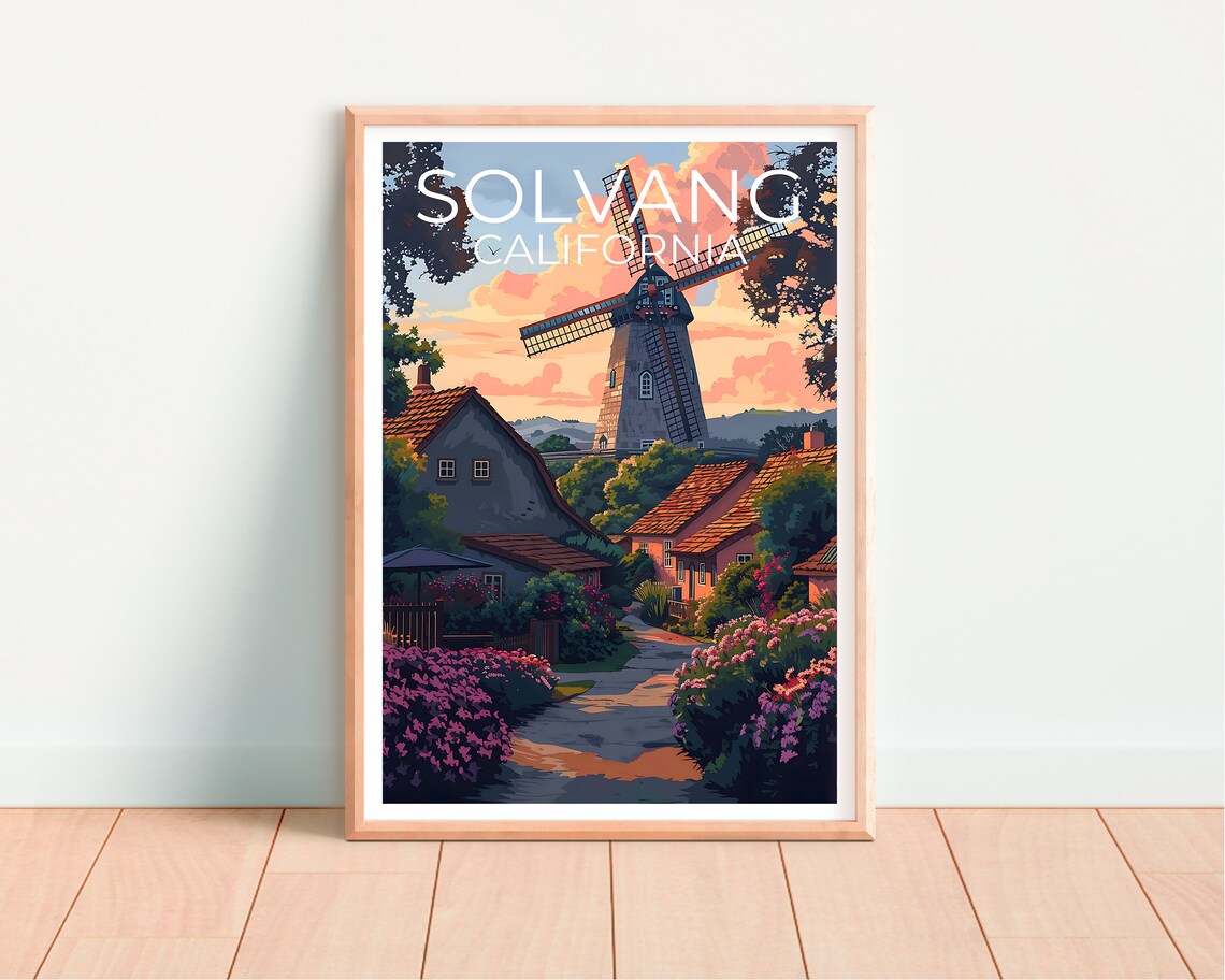 Solvang California Windmill Danish Village Garden Path Poster - Image 4