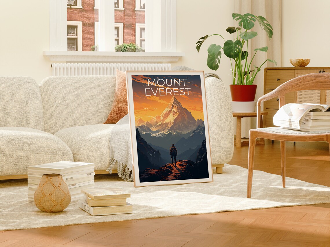 Mount Everest Himalayas Travel Poster, Nature Print - Image 4