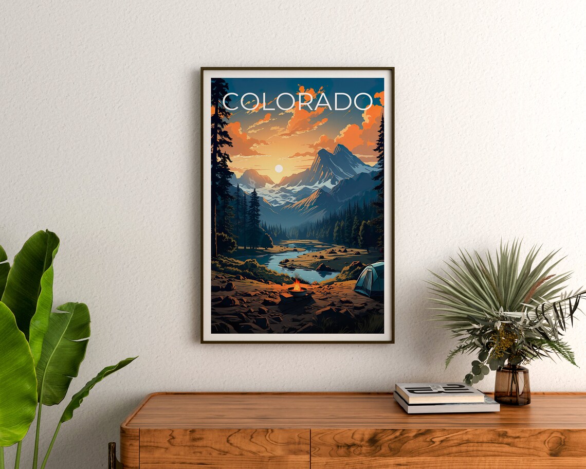 Colorado Rockies Travel Poster, Mountain Wall Art - Image 3