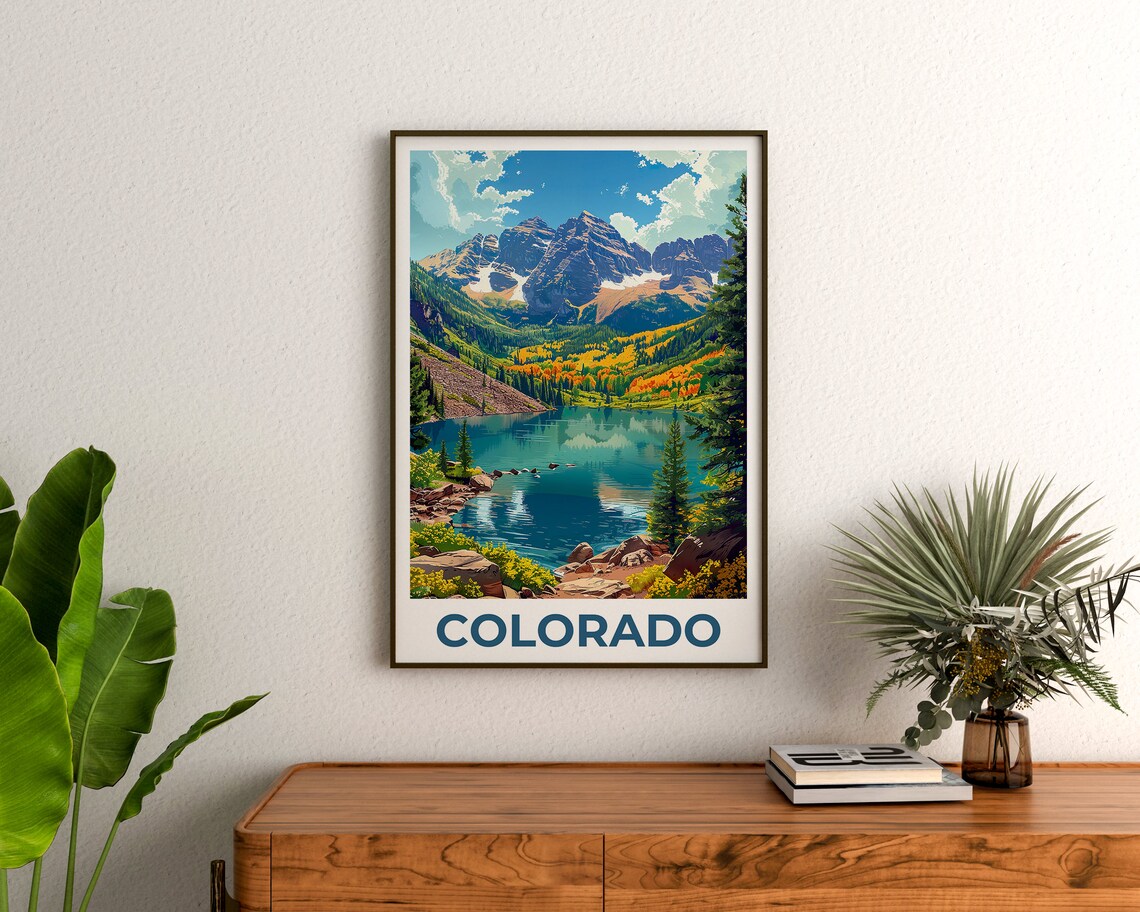 Colorado Rocky Mountains Travel Poster, Mountain Art - Image 3