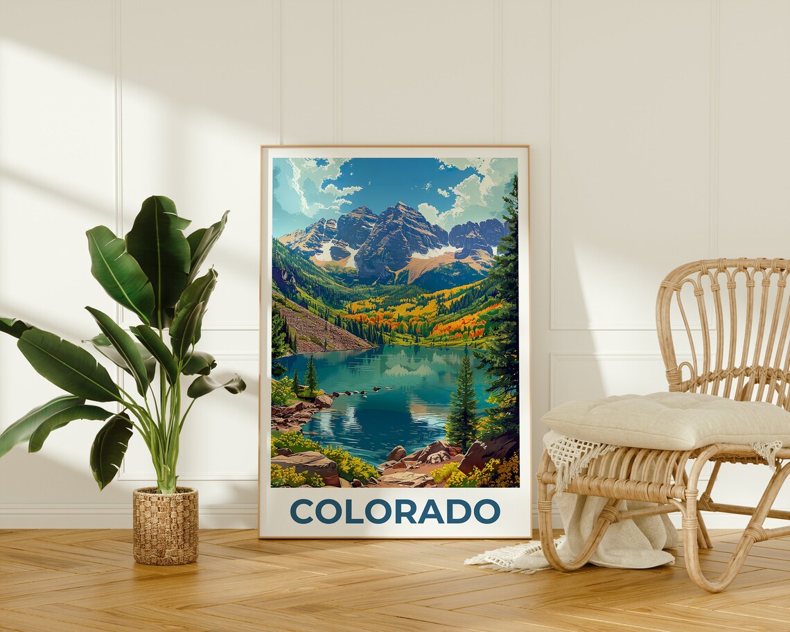 Colorado Rocky Mountains Travel Poster, Mountain Art - Image 2