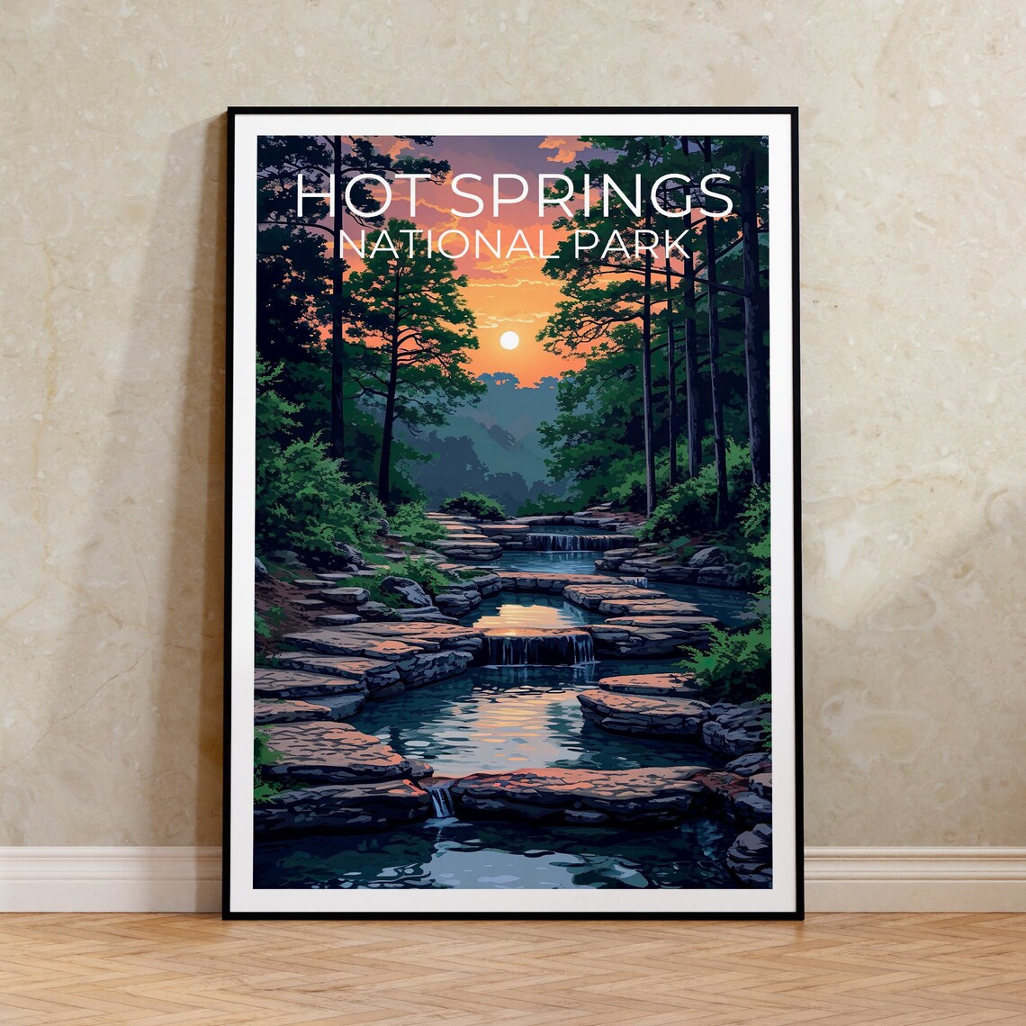 Hot Springs Arkansas Travel Poster, Wall Art Print