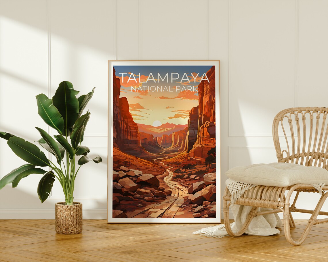 Talampaya National Park Argentina Red Canyon Sunset Travel Poster - Image 2