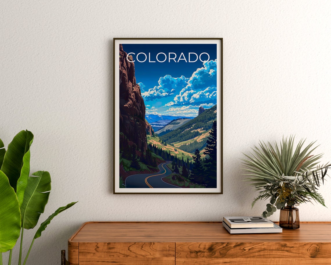 Colorado Rocky Mountain Road Red Canyon Pass Summit View Travel Poster - Image 3