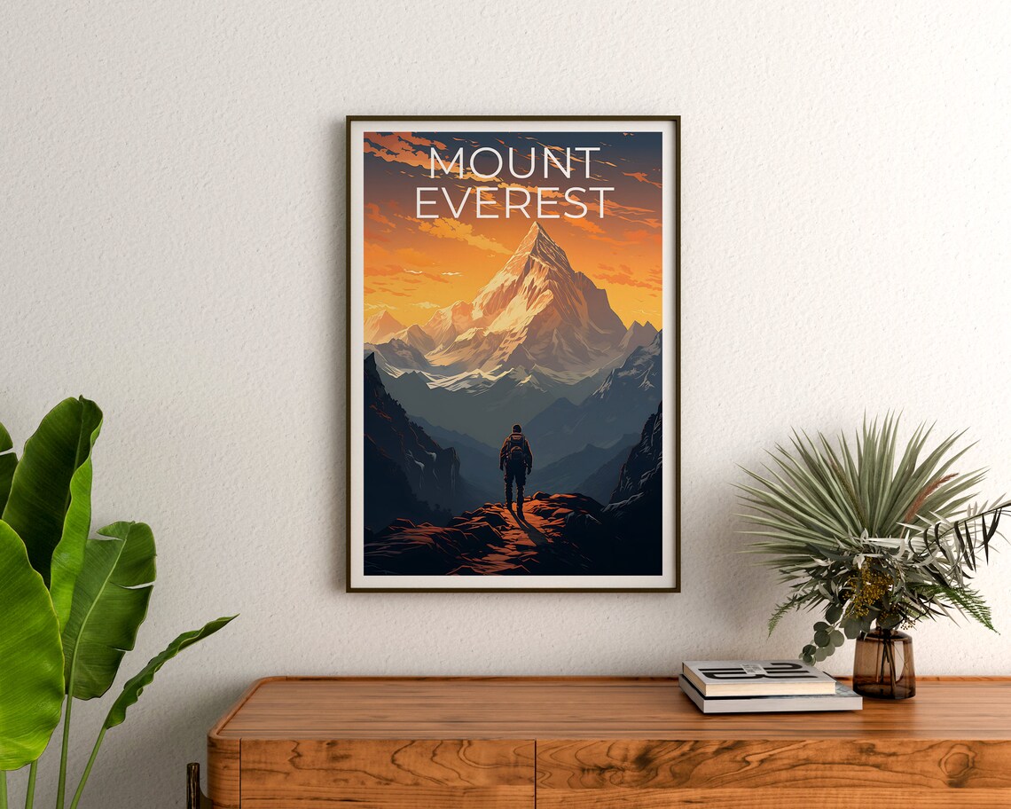 Mount Everest Himalayas Travel Poster, Nature Print - Image 3