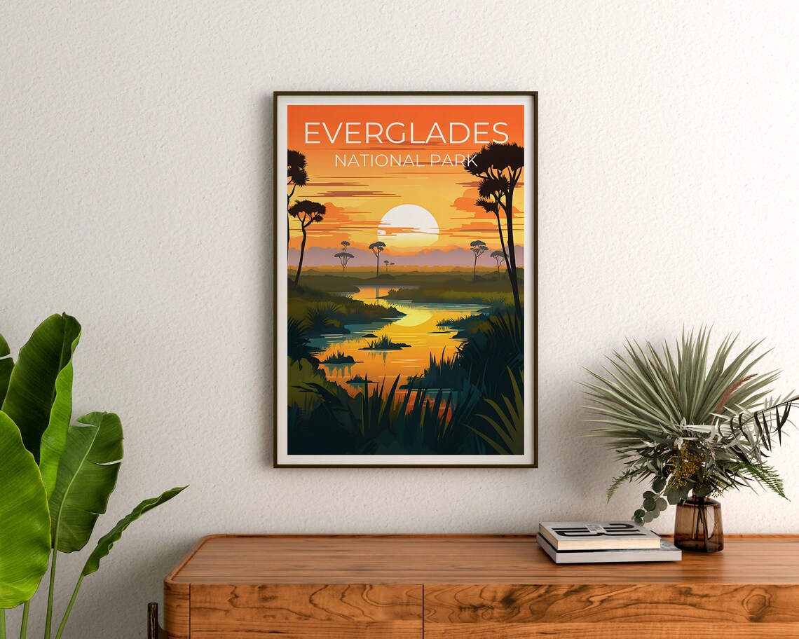 Everglades Travel Poster, Florida Wilderness Art Print - Image 3