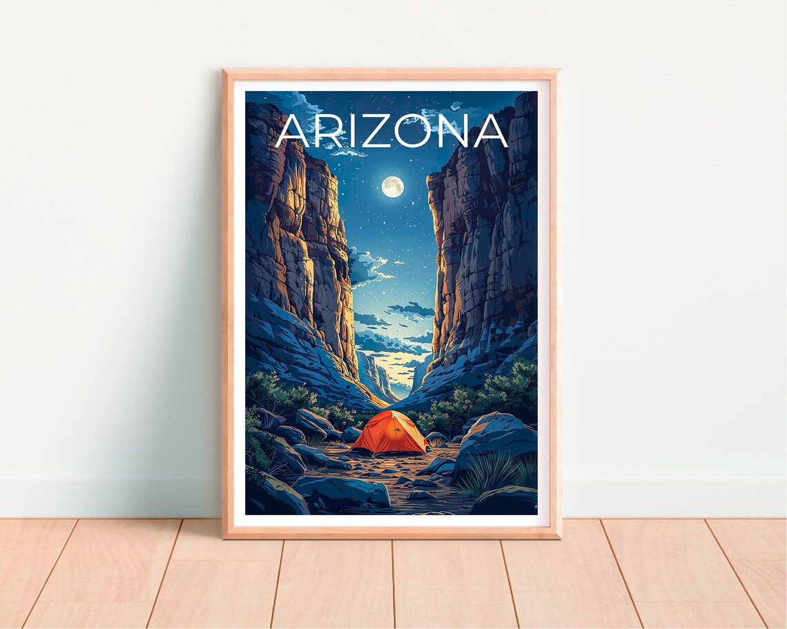 Arizona Travel Poster, Camping and Hiking Print - Image 4