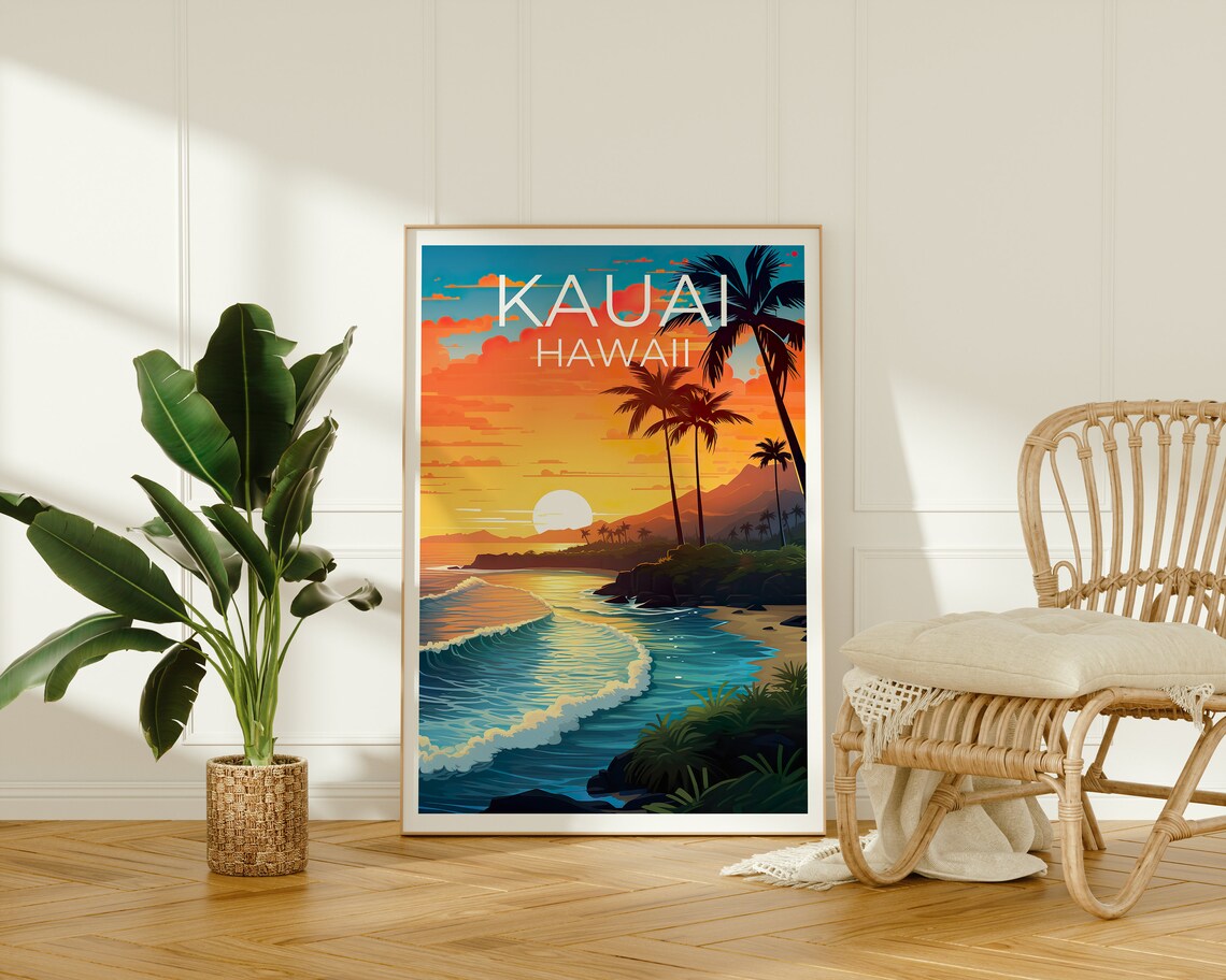 Kauai Travel Poster, Hawaii Island Art Print - Image 2