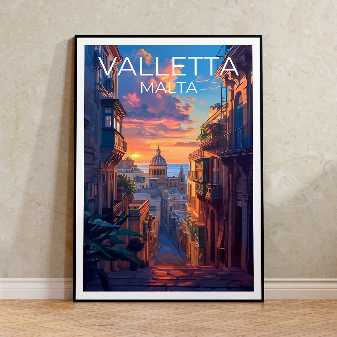 Valletta Travel Poster, Malta City Poster Print
