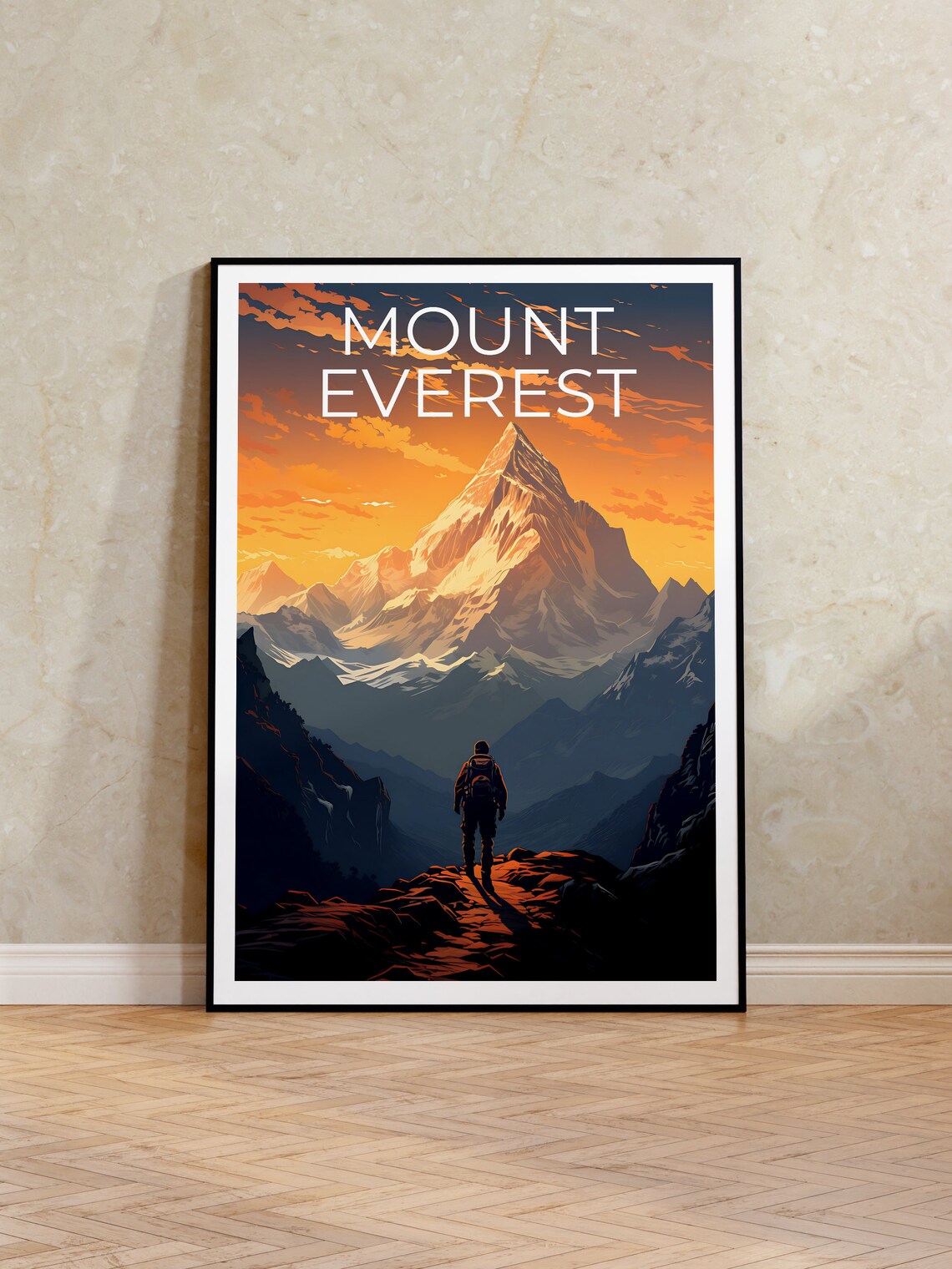 Mount Everest Himalayas Travel Poster, Nature Print