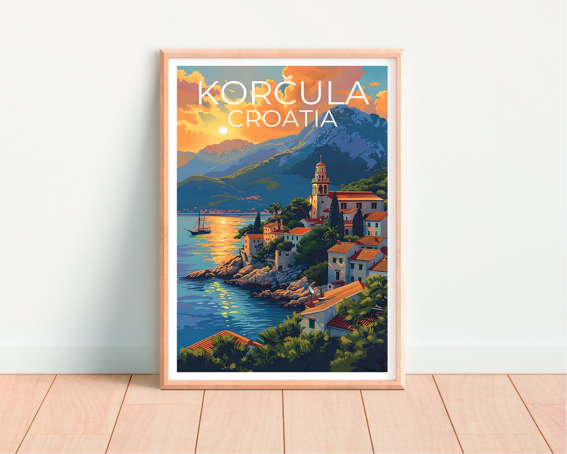 Korcula, Croatia Travel Poster, Europe Room Decor - Image 4