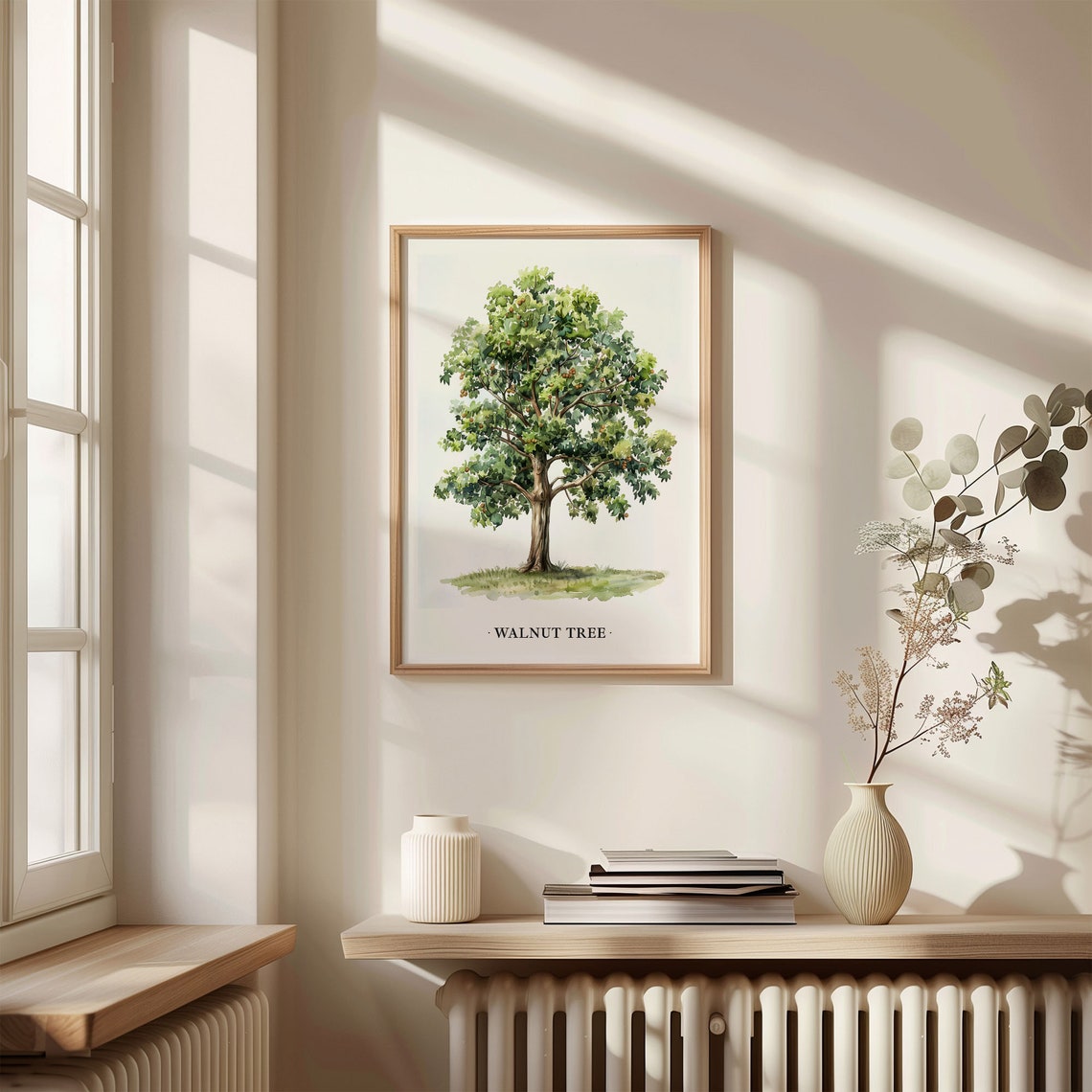 Walnut Tree Watercolor Botanical Illustration Nature Home Decor Poster - Image 3