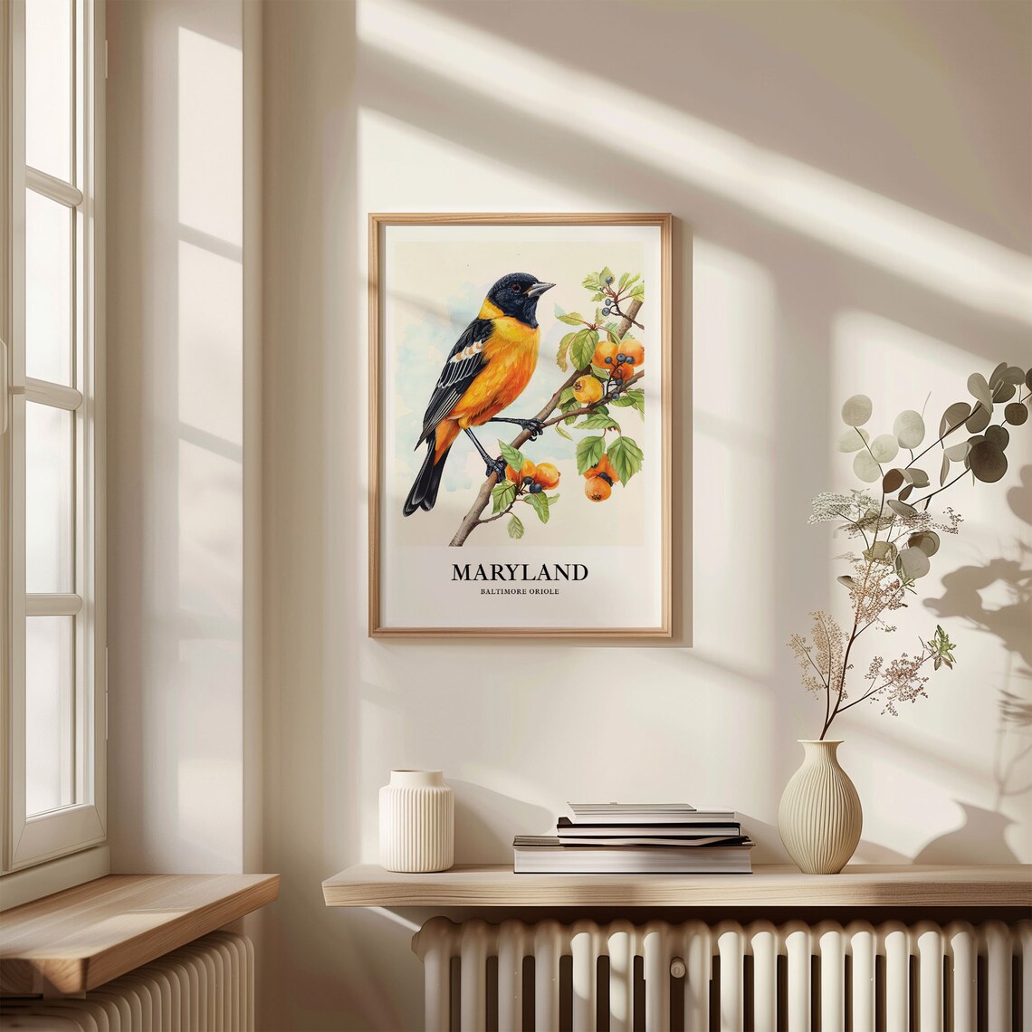 Maryland State Bird Art Print, State Flower Artwork - Image 3