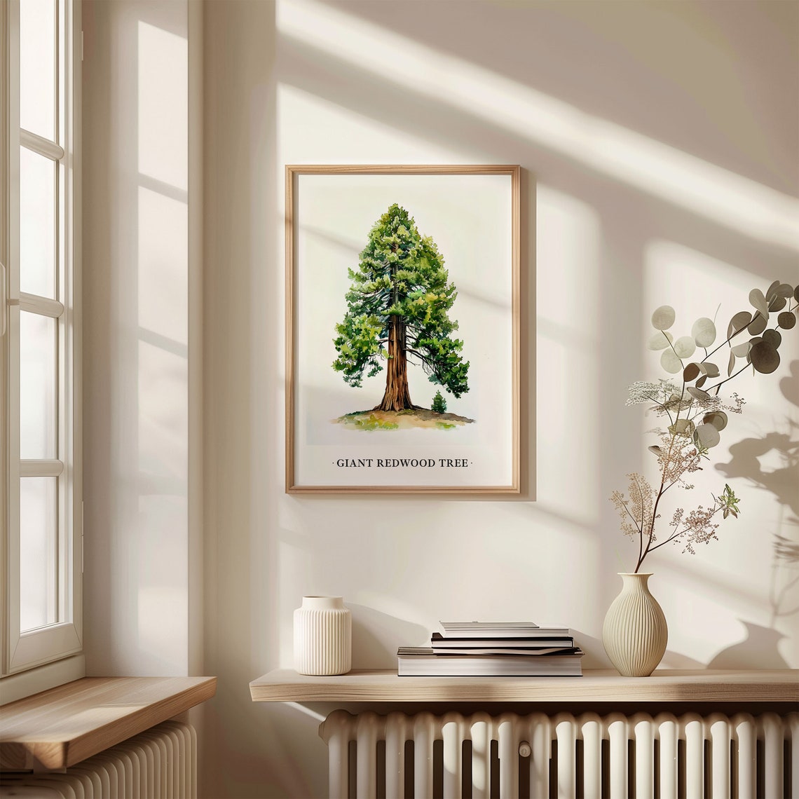 Giant Redwood Tree Watercolor Forest Botanical Wall Decor Poster - Image 3
