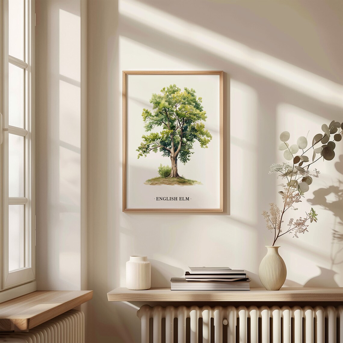 English Elm Tree Watercolor Botanical Wall Decor Nature Poster - Image 3