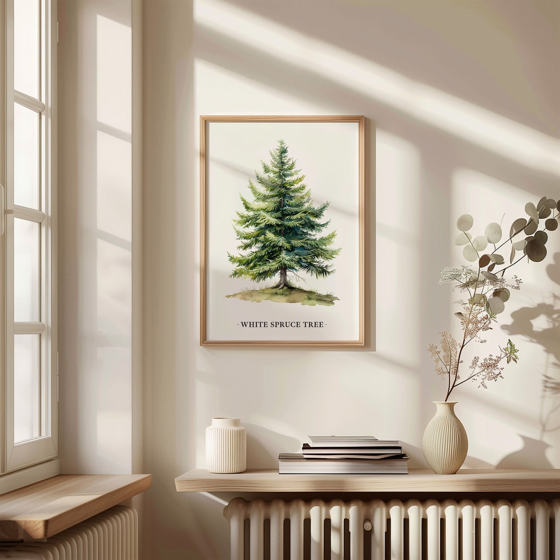 White Spruce Tree Watercolor Botanical Forest Nature Wall Art - Image 3
