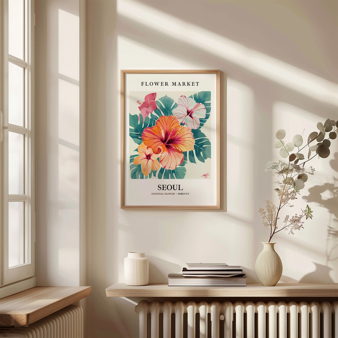 Seoul Hibiscus National Flower Market Tropical Botanical Art Poster - Image 3