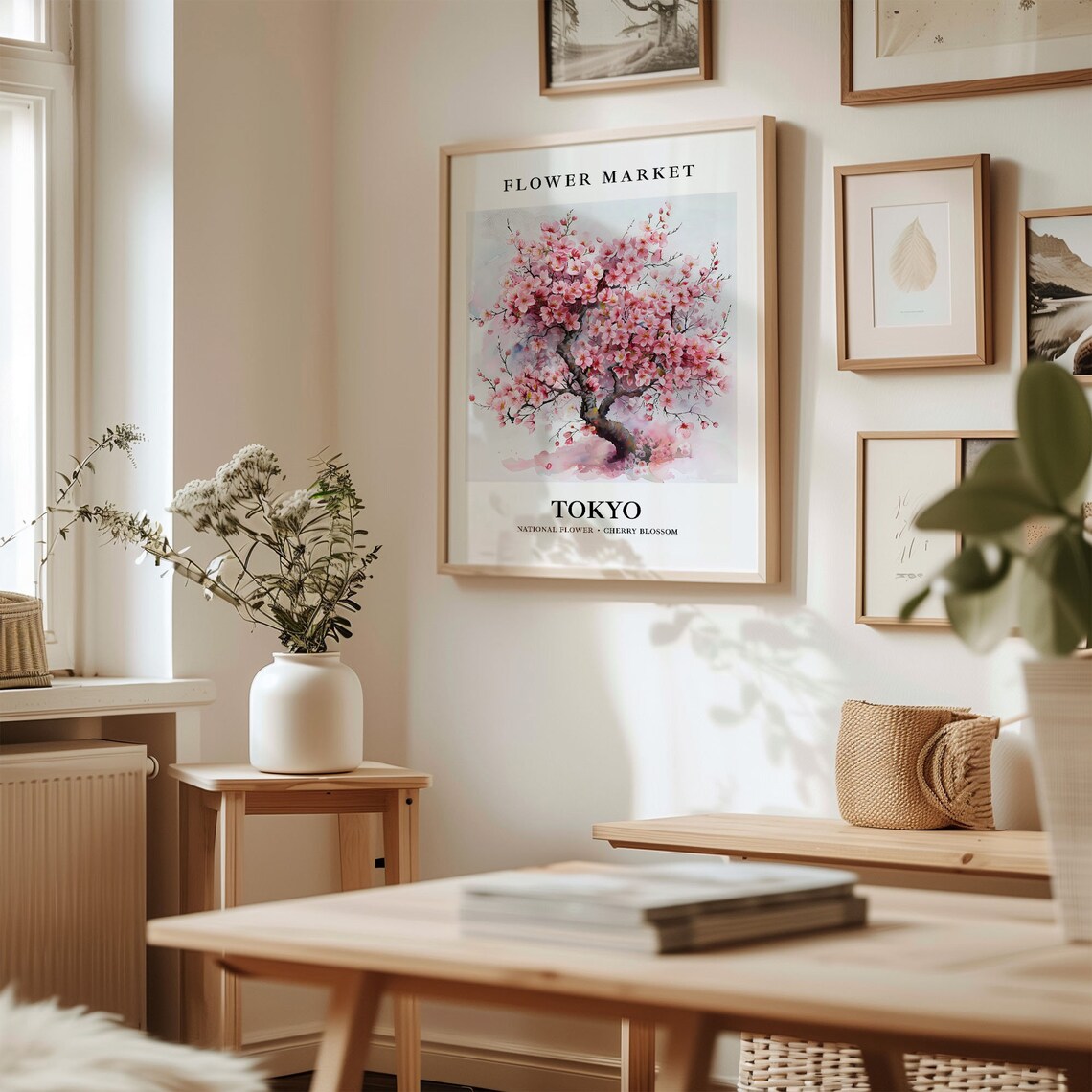Cherry Blossom Flower Wall Art Tokyo Japan Travel Poster - Image 2