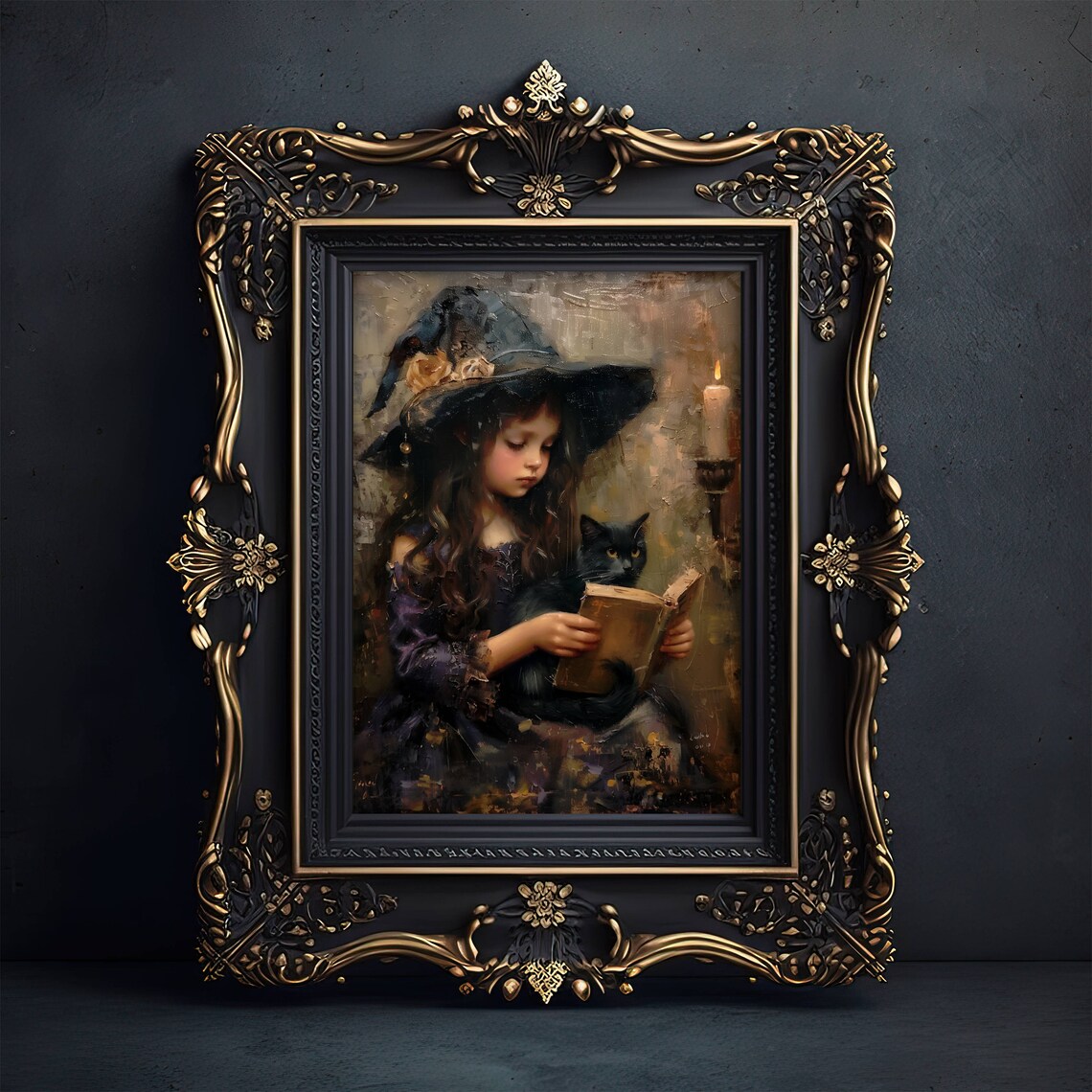 Girl Witch And Black Cat Cat Wall Art Poster Print - Image 7