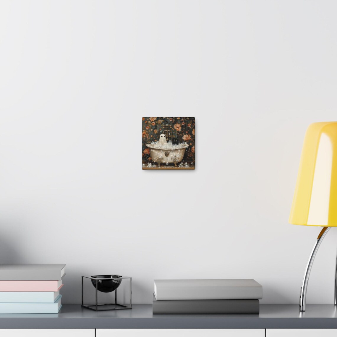 Ghost And Cat In Bathtub, Spooky Halloween Bathroom Decor - Image 4