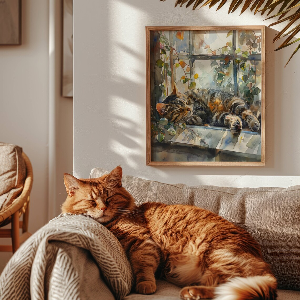 Tabby Cat In Window, Cute Cat Decor Art Print - Image 6