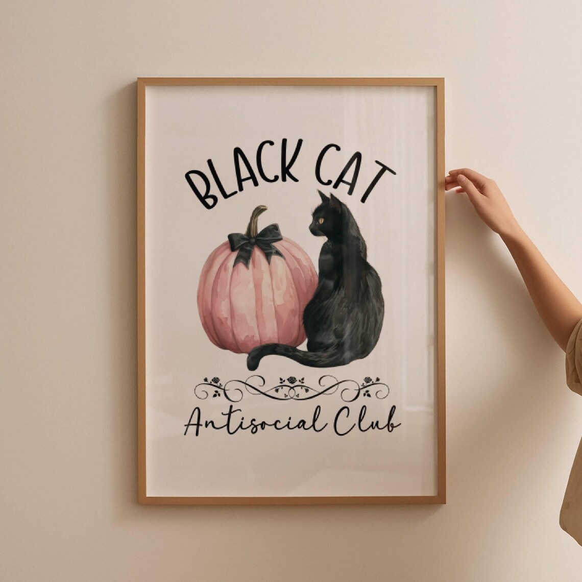 Black Cat Antisocial Club Cat Wall Art Poster - Image 5