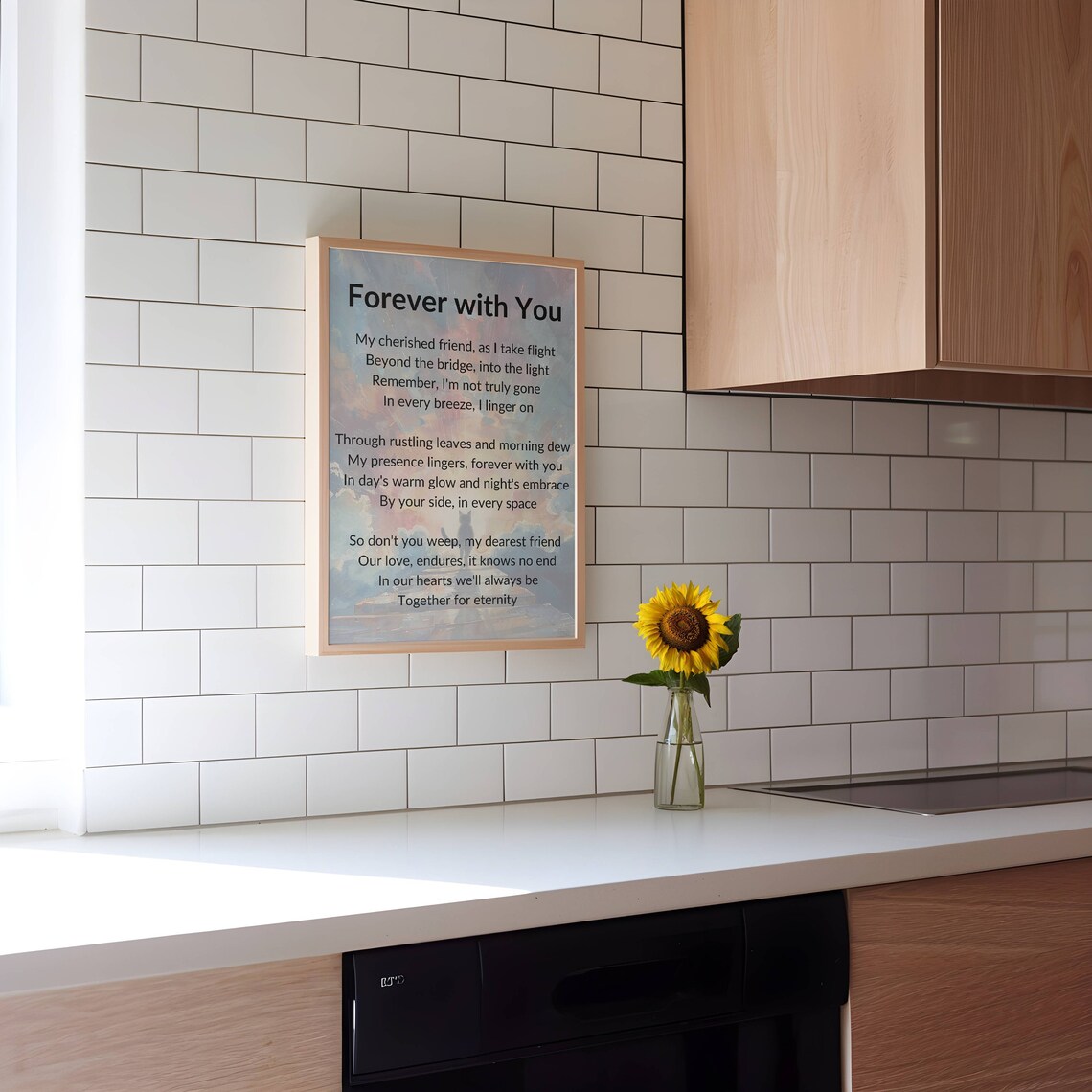 Forever with You Pet Memorial Poem with Rainbow Bridge Poster - Image 3