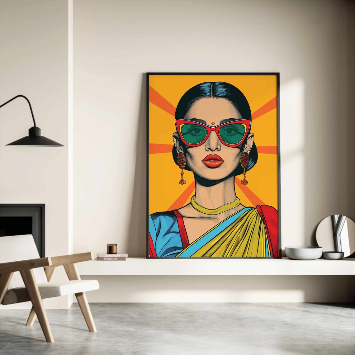 Saree Woman Pop Art Print Modern Desi