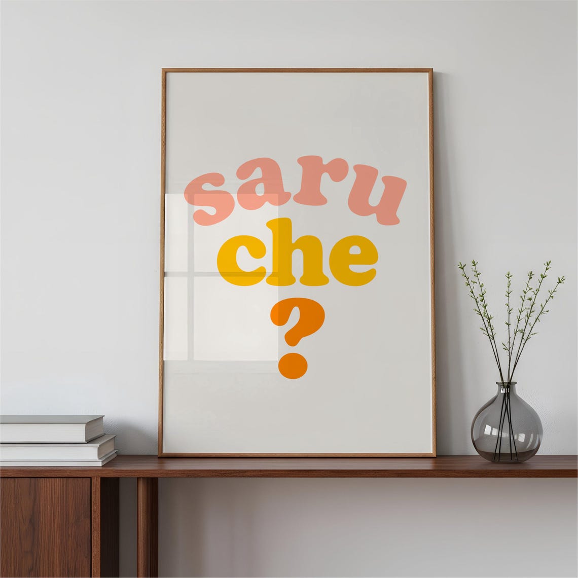 Saru Che Playful Gujarati Retro Typography Quote Poster Artwork