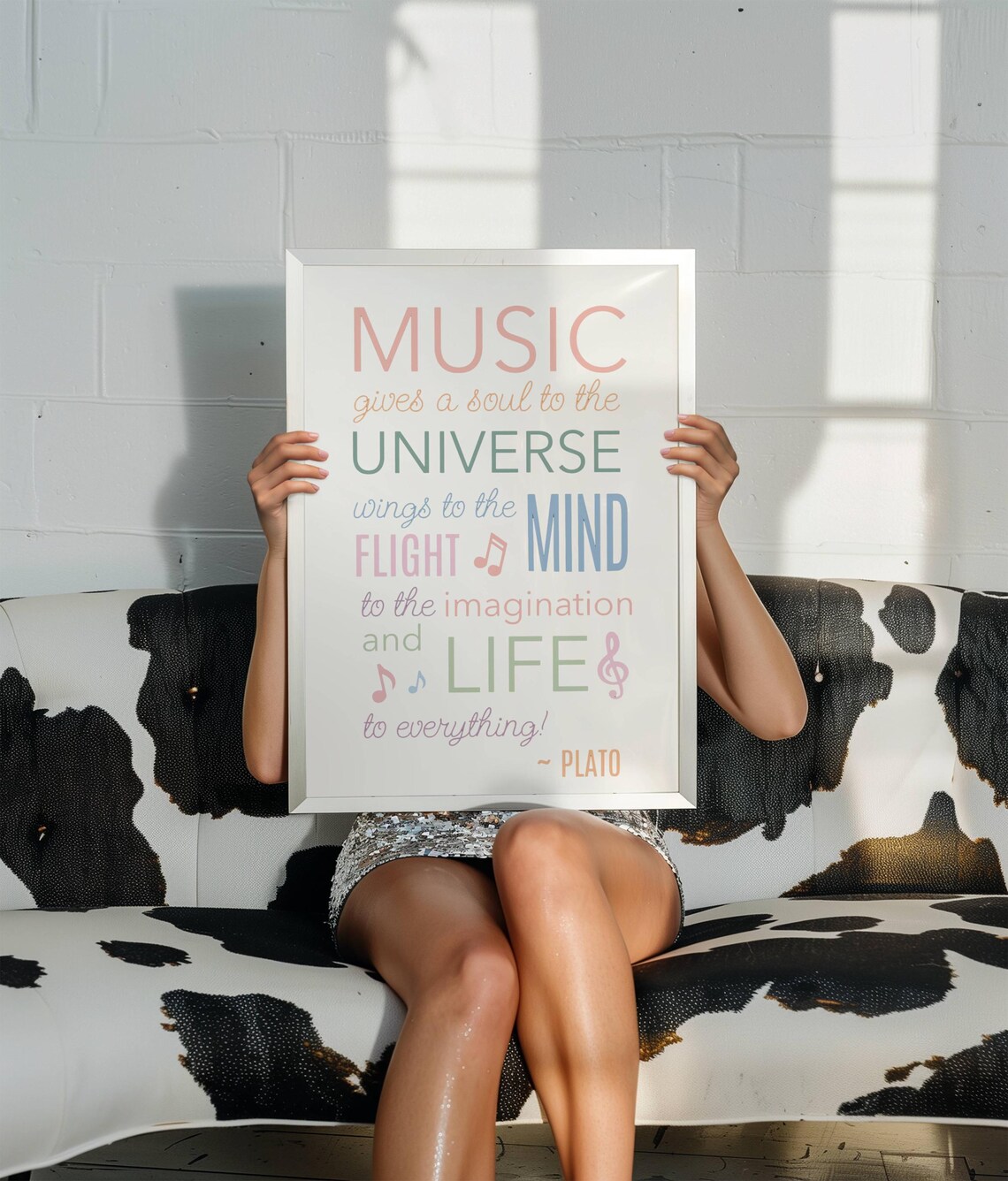 Plato Music Gives Soul To The Universe Pastel Typography Quote Poster - Image 3