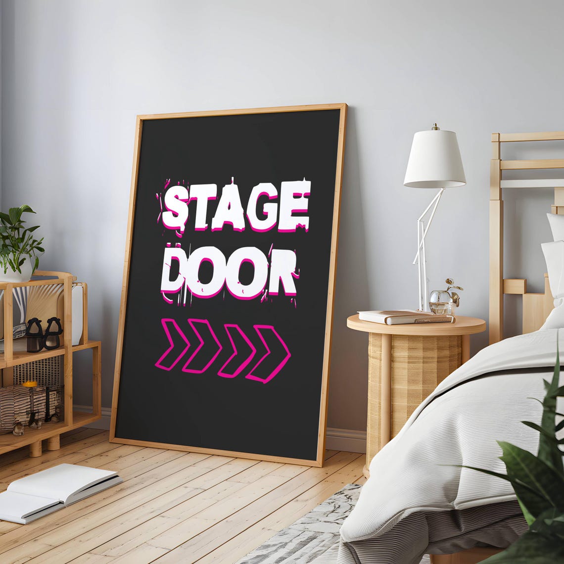 Stage Door Arrow Sign Black Hot Pink Backstage Theatre Lover Poster - Image 4