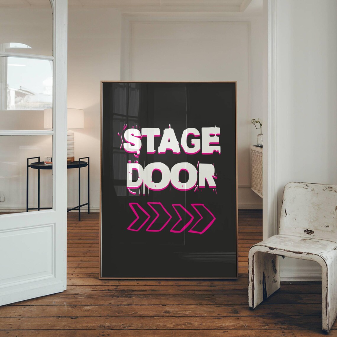 Stage Door Arrow Sign Black Hot Pink Backstage Theatre Lover Poster - Image 5