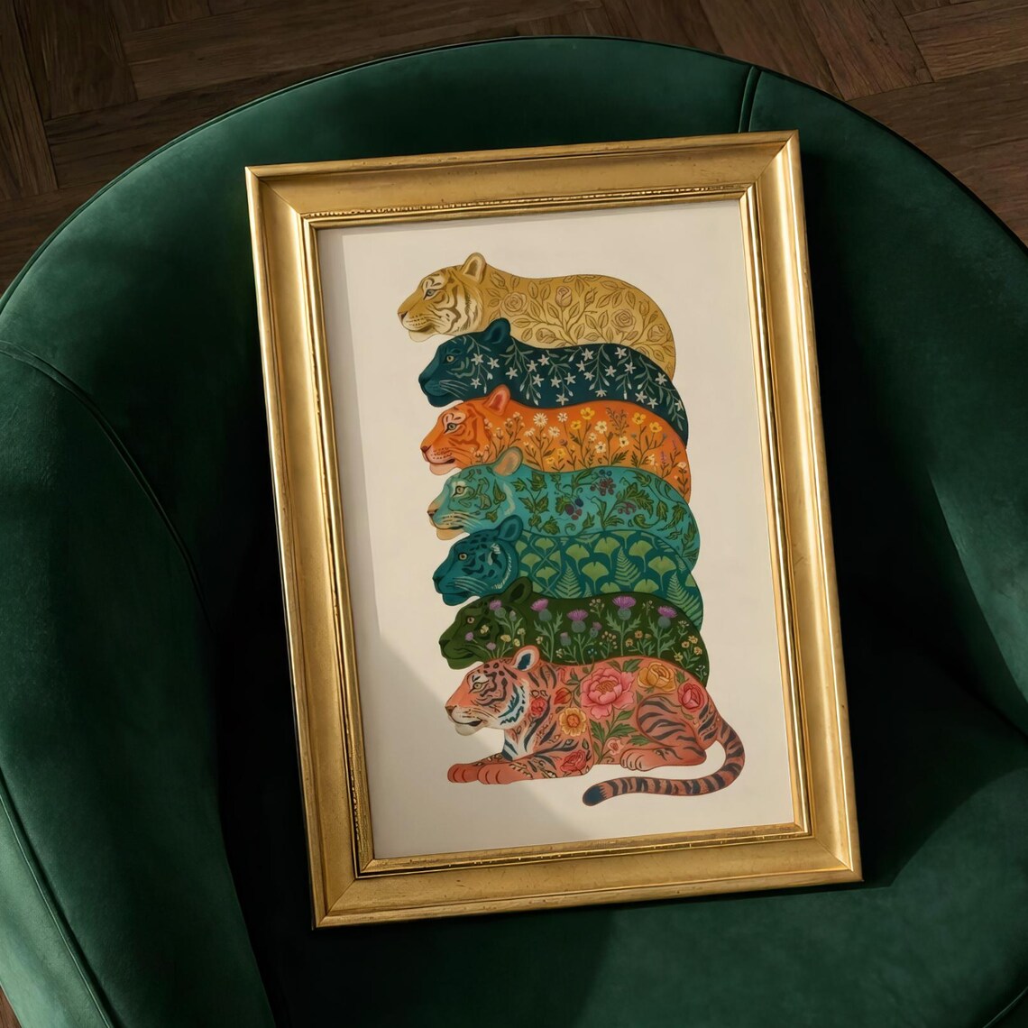 Luxury Tiger, Maximalist Ornate Pattern Illustration