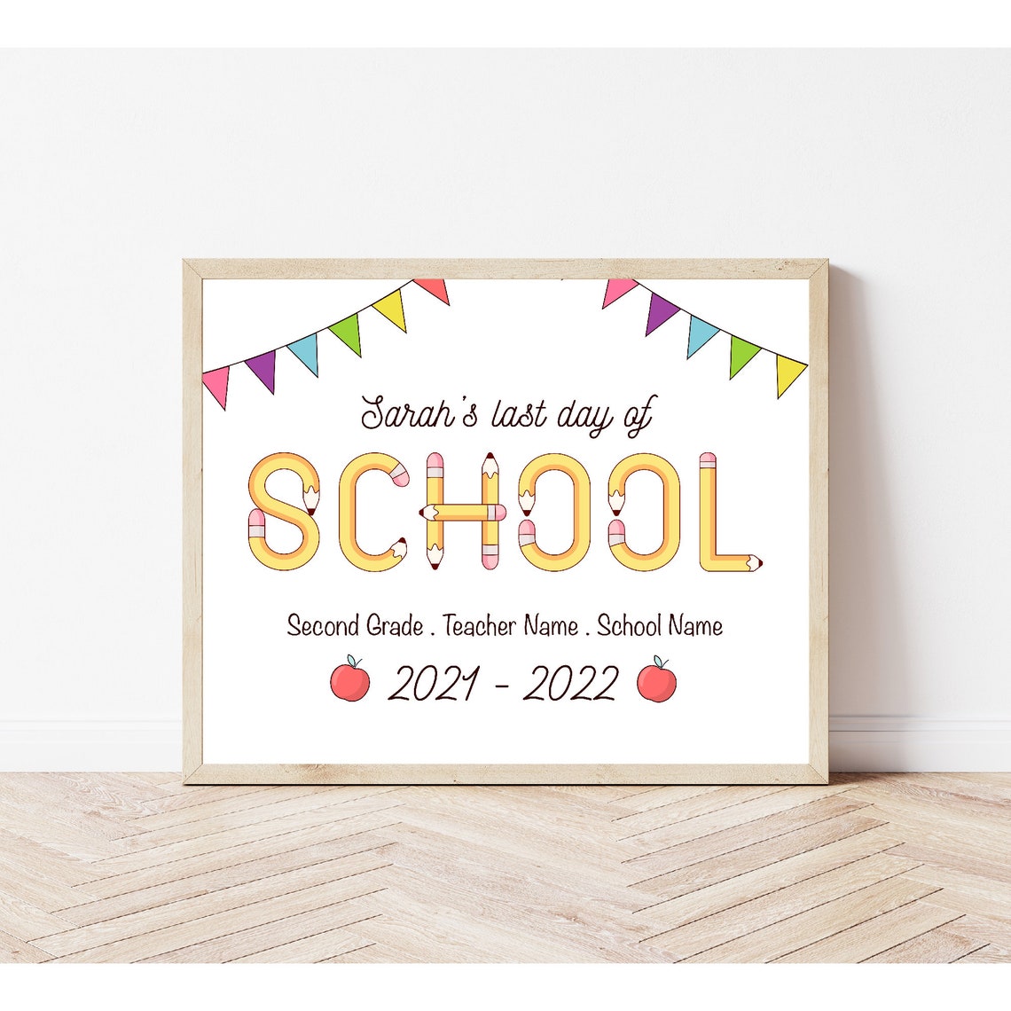 Last Day Of School Pencil Letters Year Keepsake Photo Prop Print - Image 3