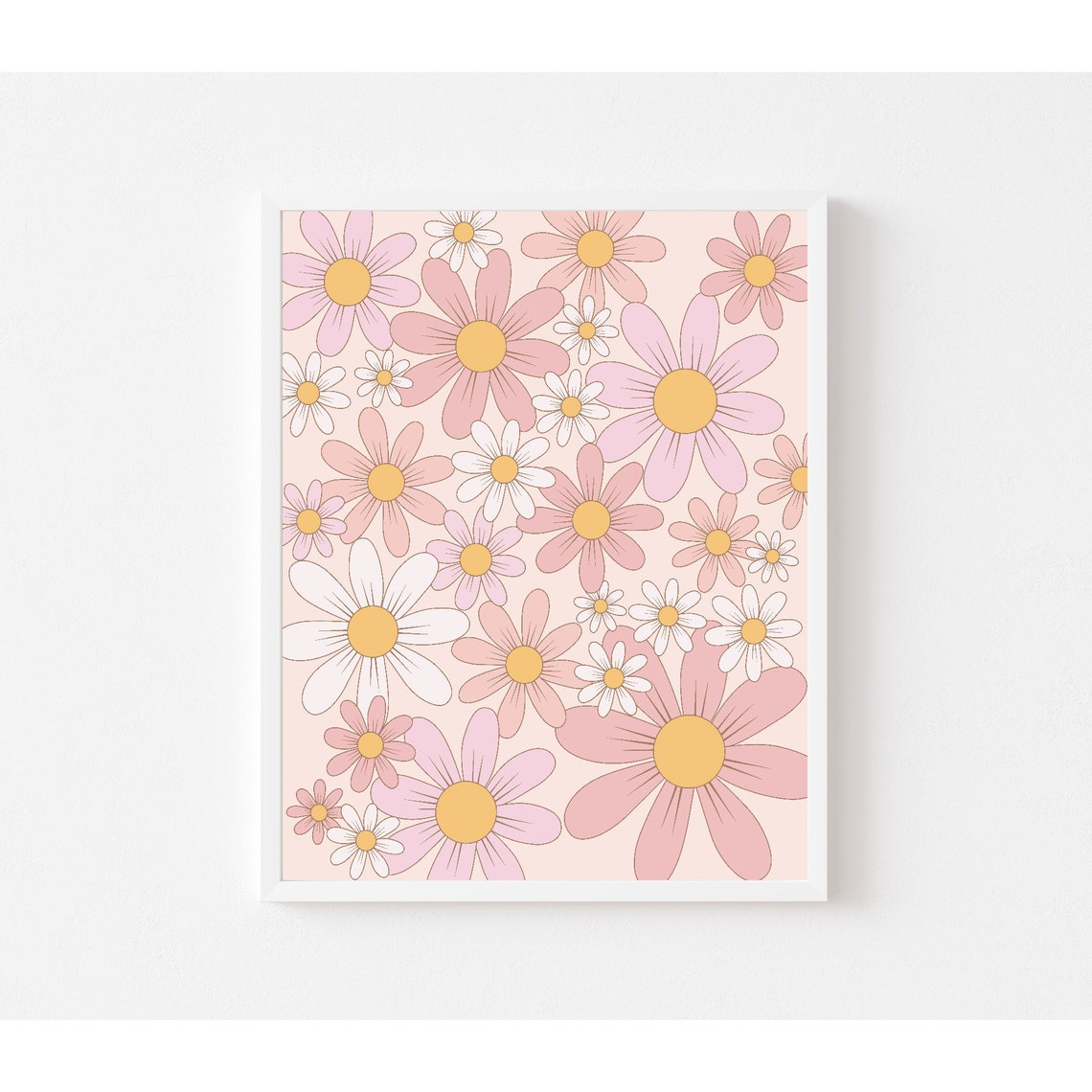 Daisy Wall Art Baby Girl Nursery Print Girls Boho Baby Girl Nursery Decor Pastel Girls Bedroom Baby Shower Gift - Image 3