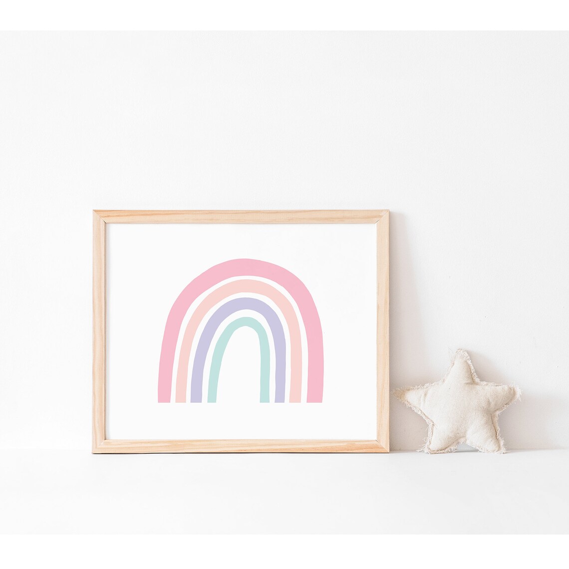 Girls Rainbow Nursery Decor, Pastel Rainbow Art Print - Image 2