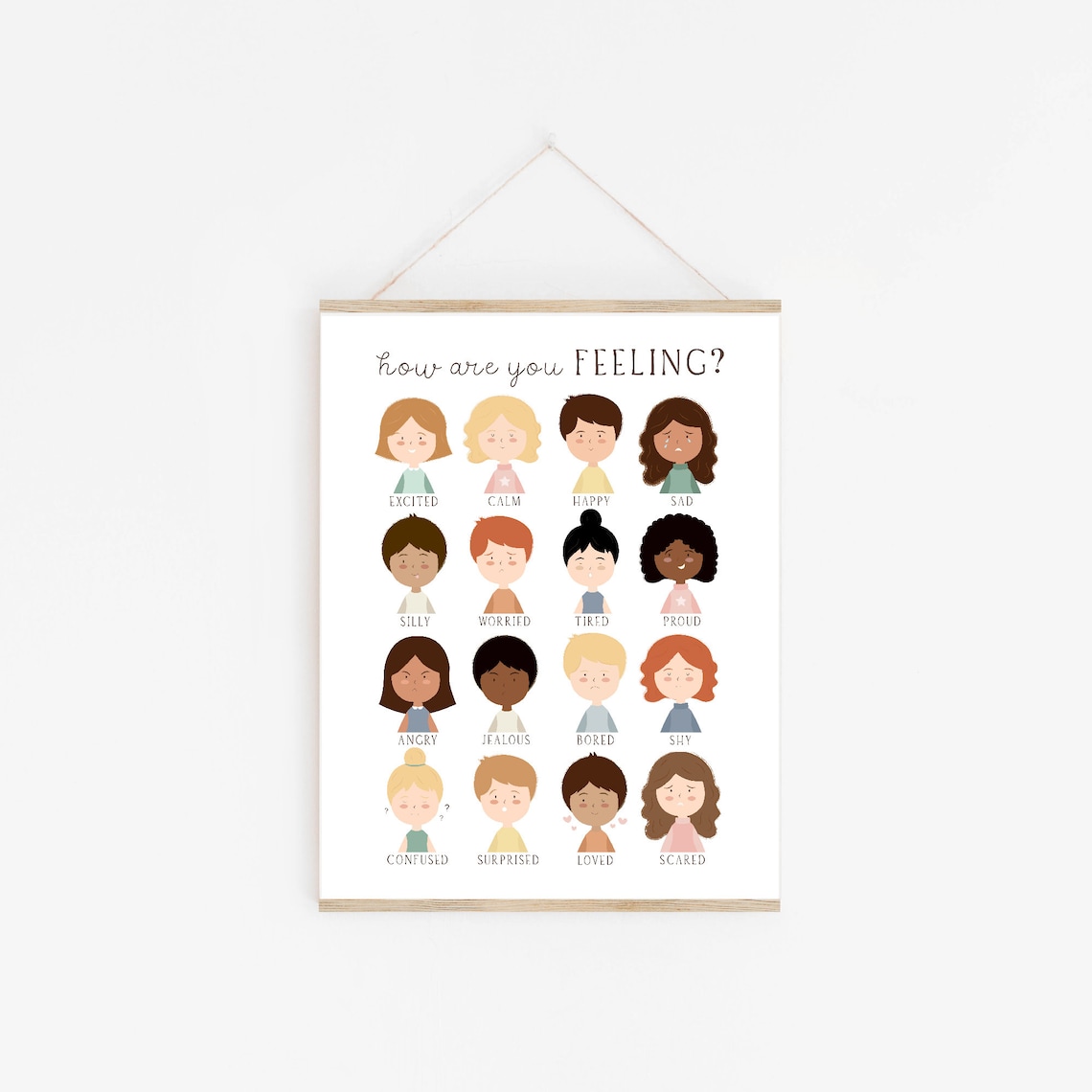 Feelings Chart Emotions Art Print, Boho Classroom Decor - Image 3