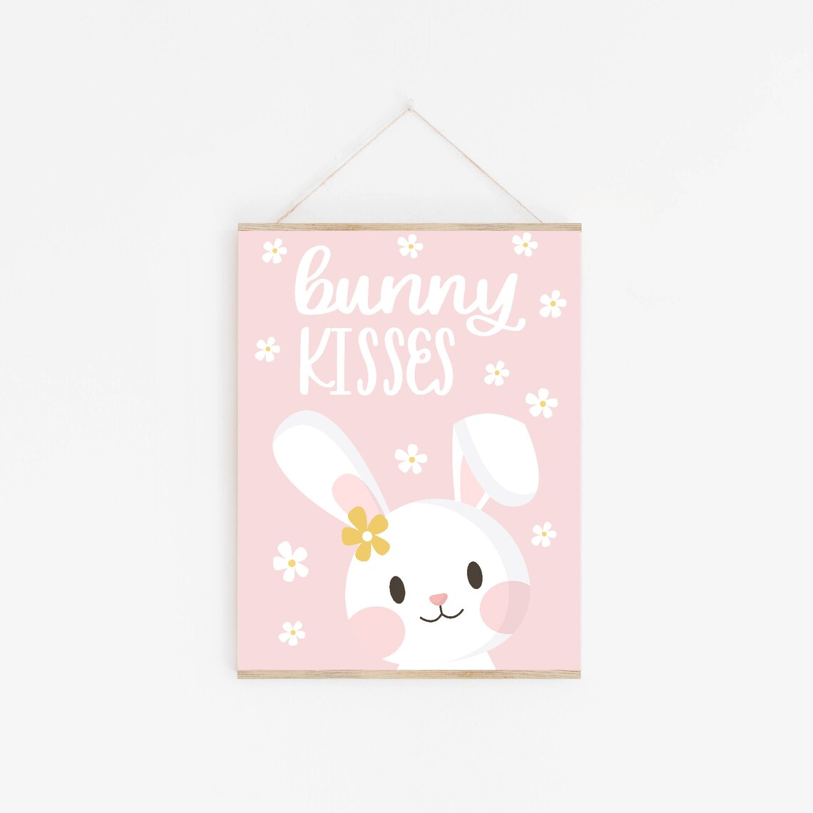 Bunny Kisses Easter Decor, Kids Art Print - Image 3