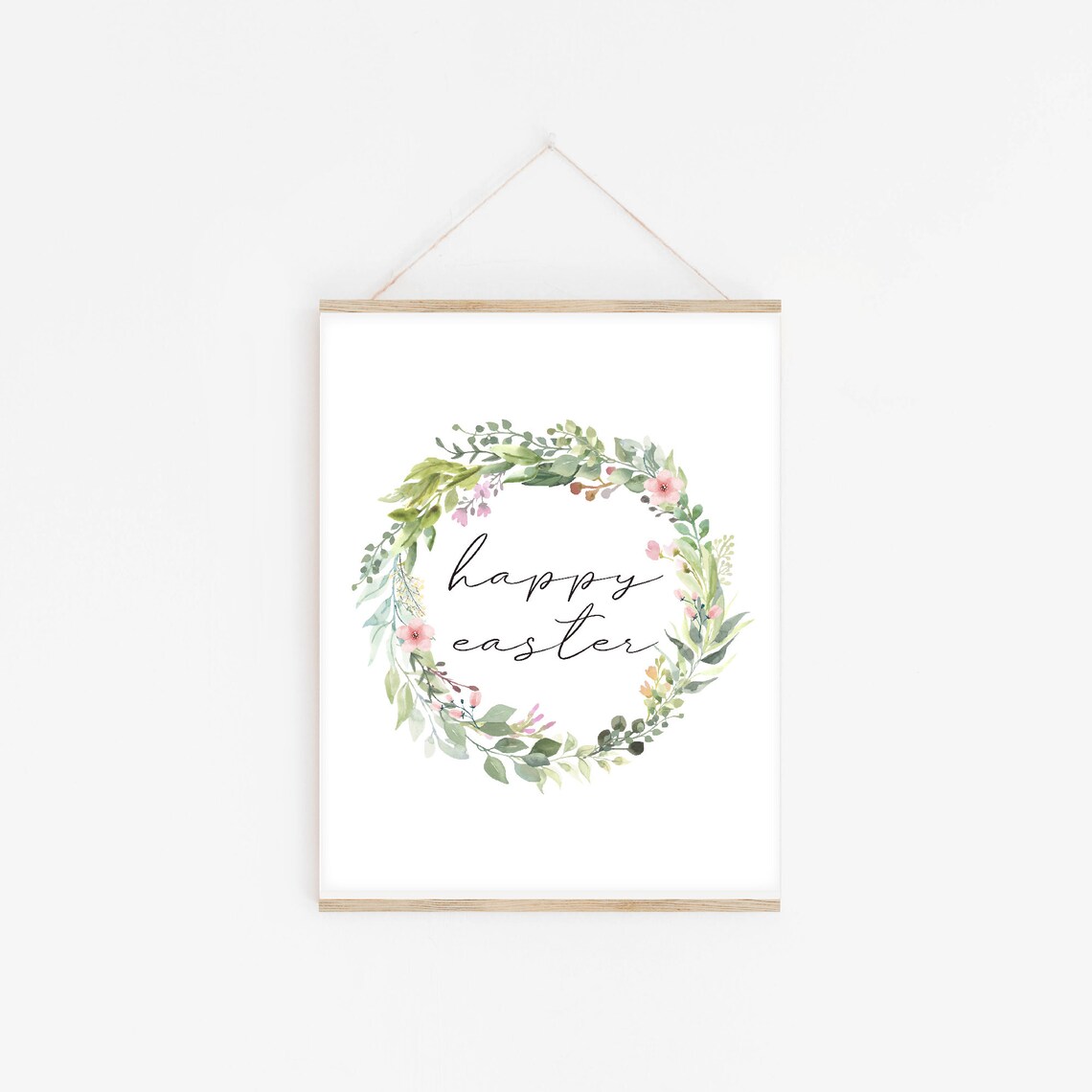Happy Easter Watercolour Floral Easter Art Print - Image 2