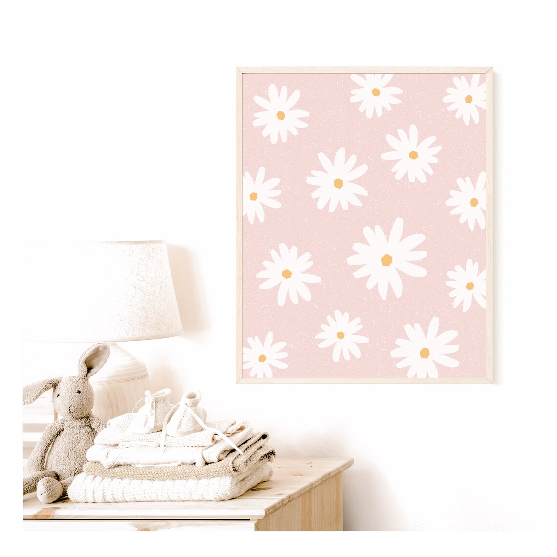 Daisy Nursery Art Print, Girls Boho Decor