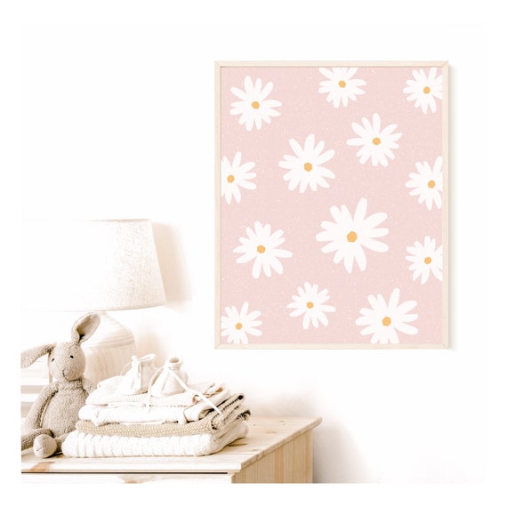 Daisy Nursery Art Print, Girls Boho Decor