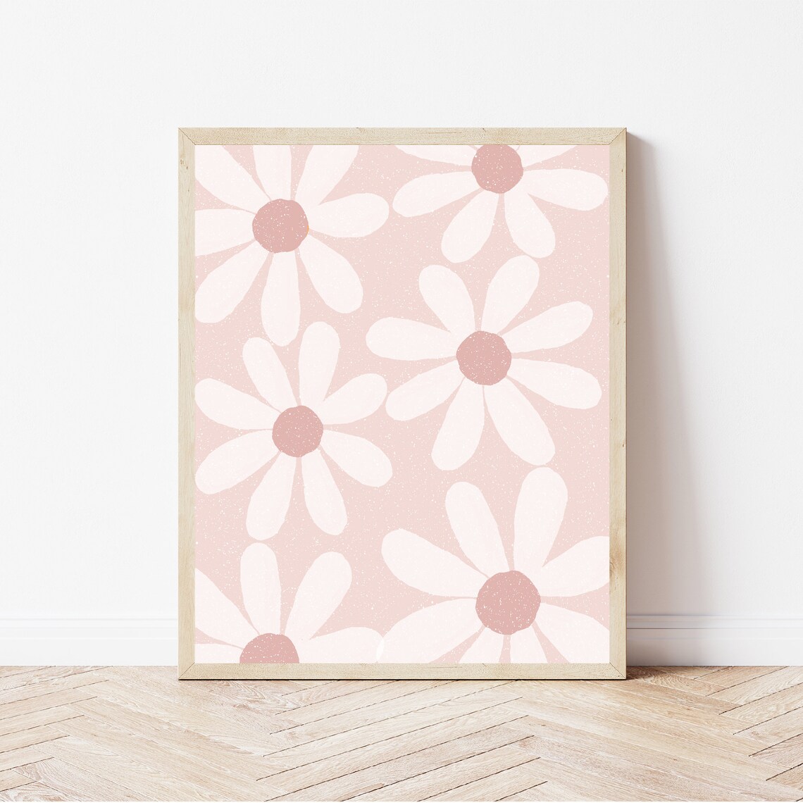 Girls Nursery Boho Daisy Spring Wall Art - Image 3